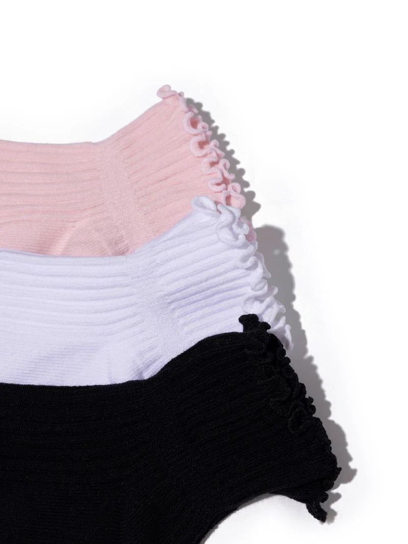 Scalloped Edge Socks -3pack
