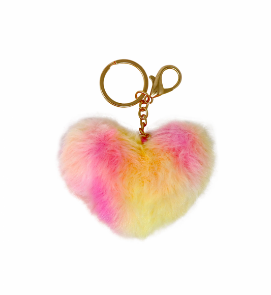 Fluffy Heart Keyring