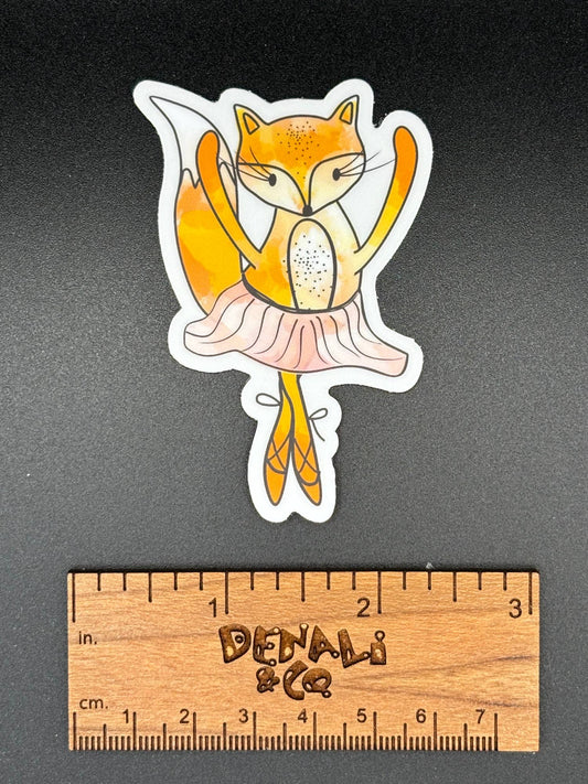 Fox Ballerina Vinyl Sticker