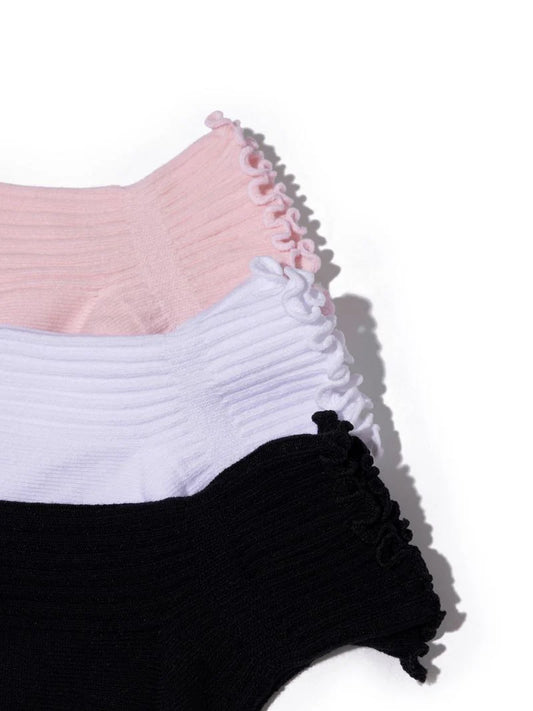 Scalloped Edge Socks  -3pack