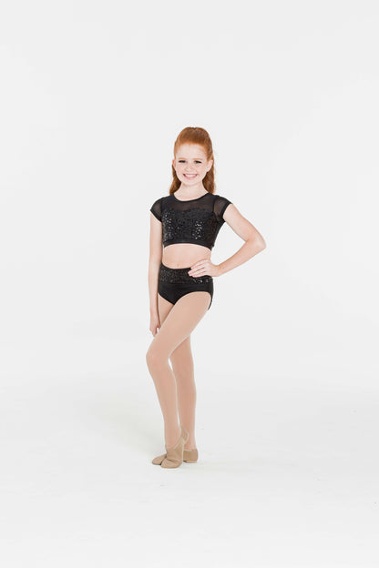 Atttitude Sequin Crop Top Childs