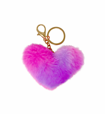 Fluffy Heart Keyring