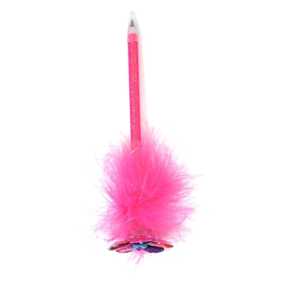 Poppy Flower Fluffy Pen