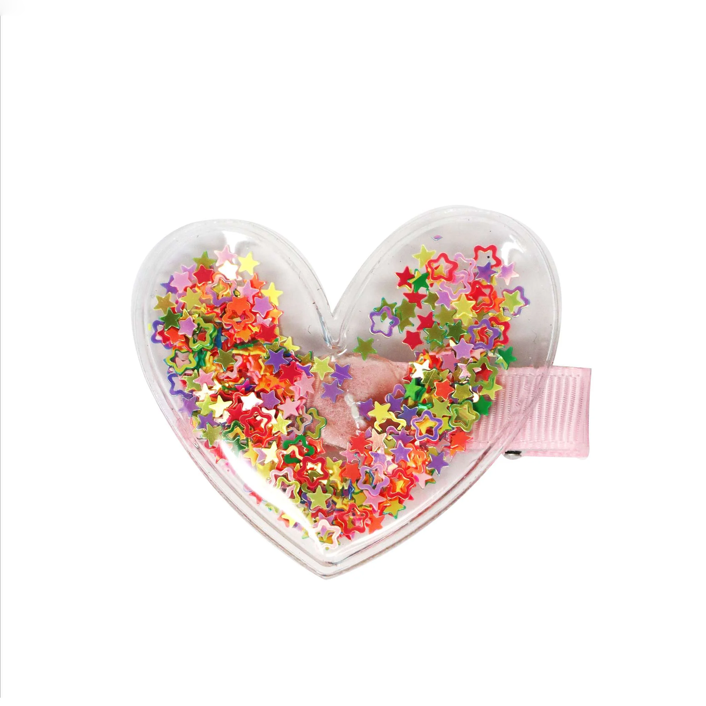 Giltter Shaker Heart Hair Clip