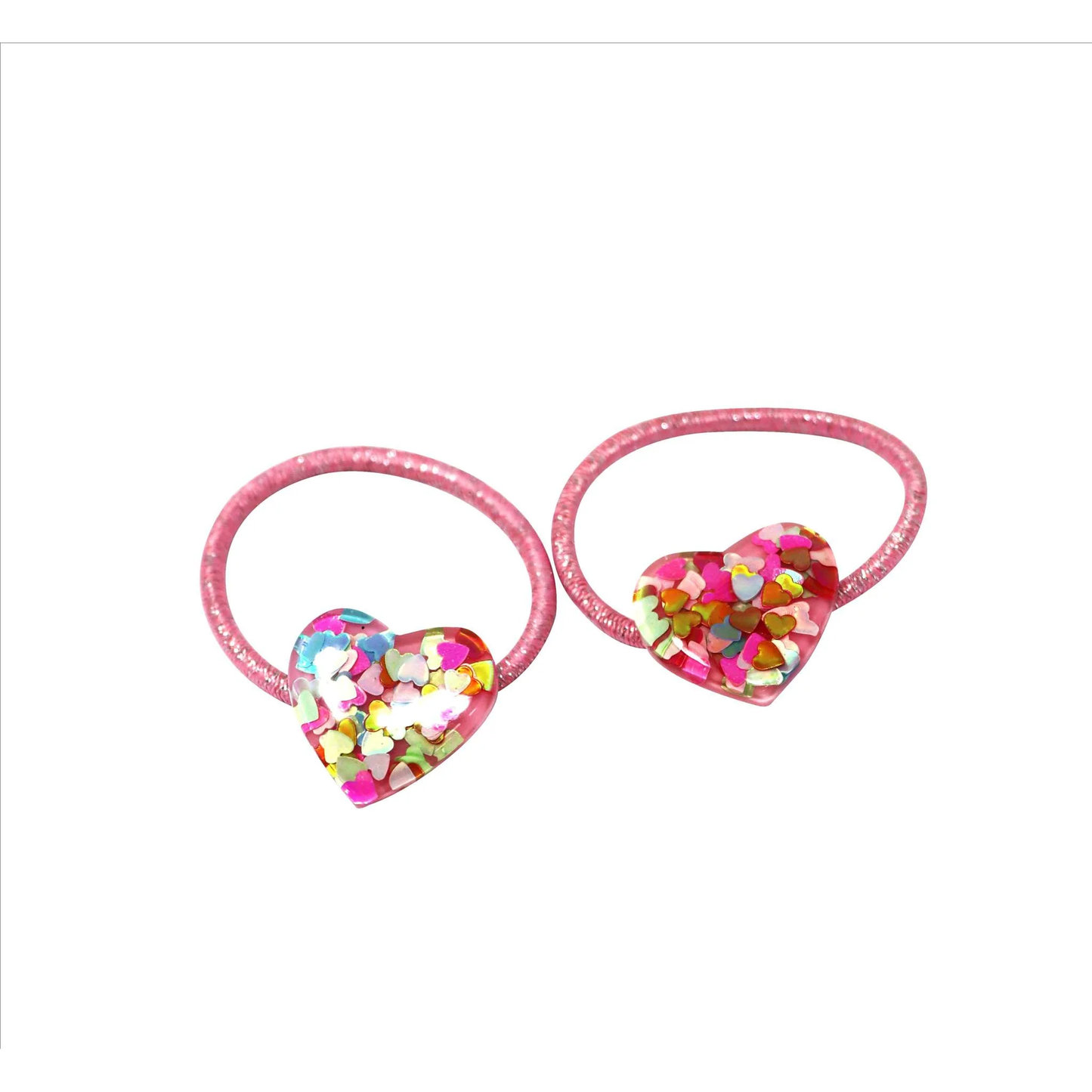 Glitter Resin Heart Hair Accessories Set