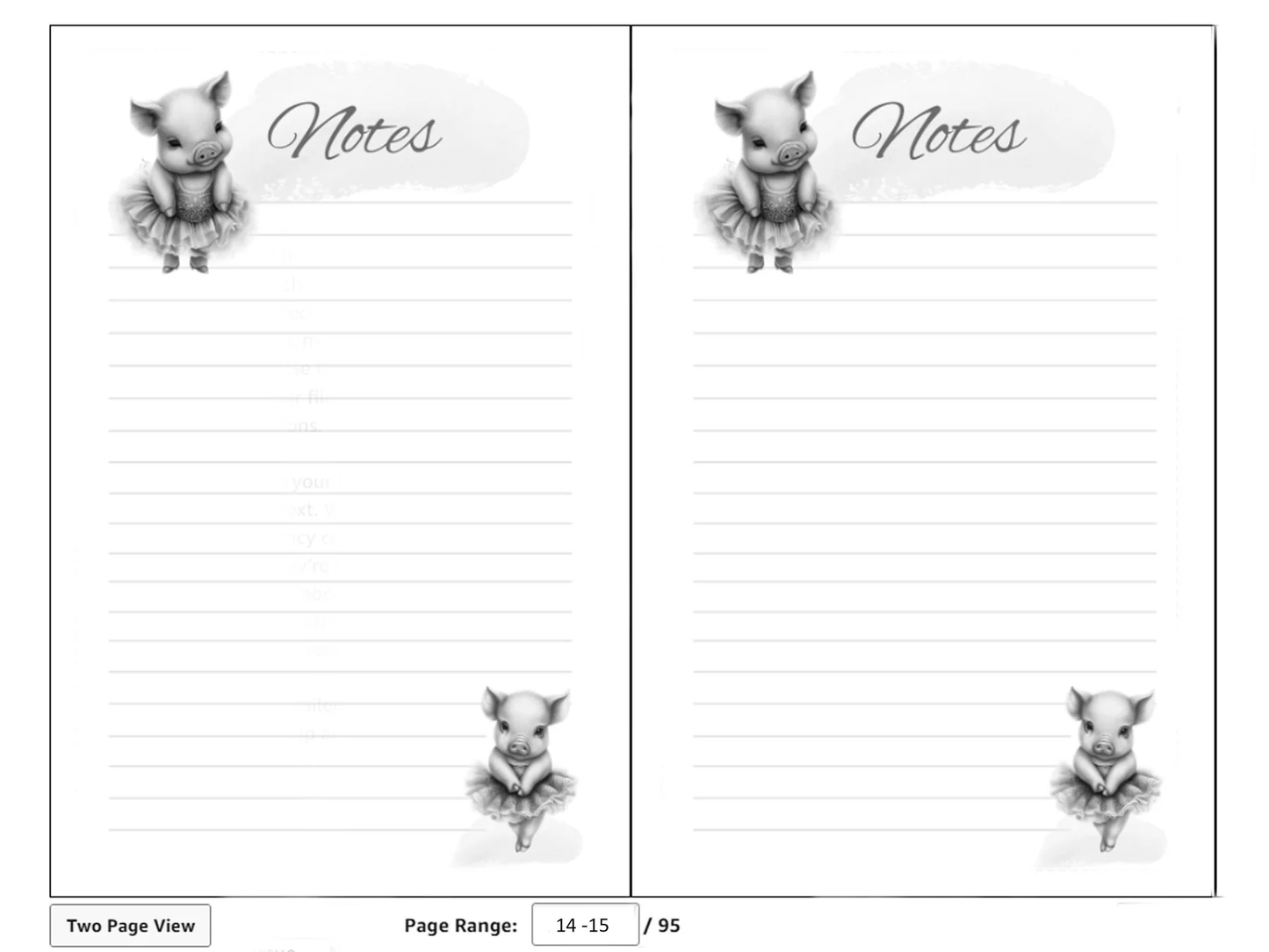 My Piggy Ballerina Notebook