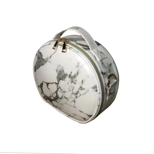 Oval Make Up Bag - MARBLE