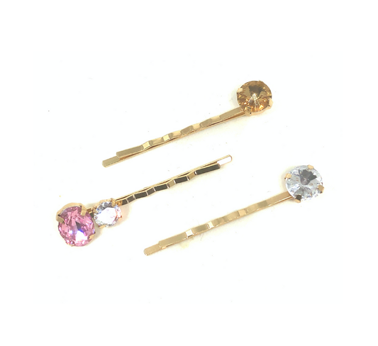 Pink Gem Hair Pins