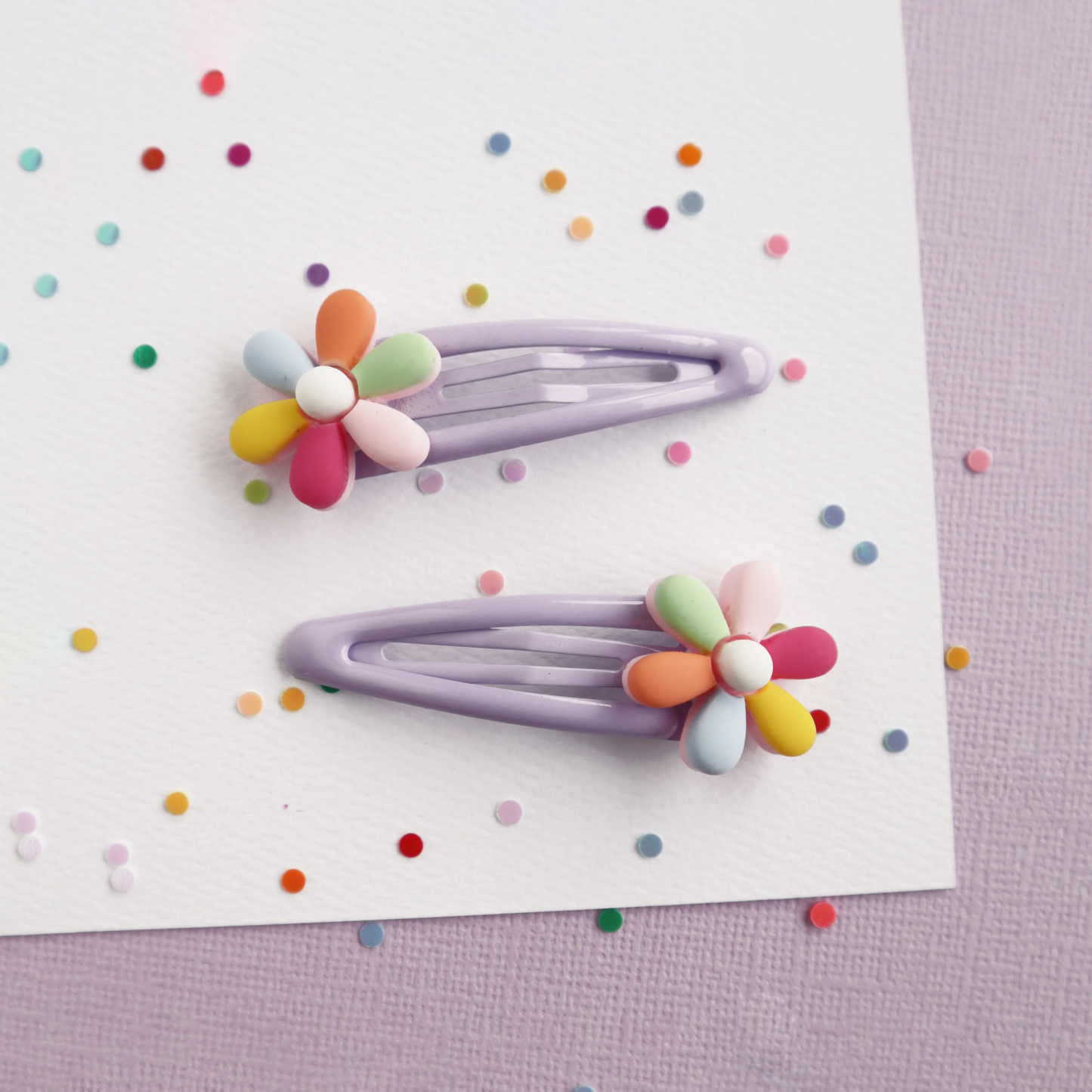 Rainbow Petal Clip Set