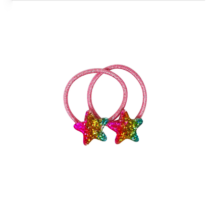 Rainbow Star Sparkly Hair Accessories Set