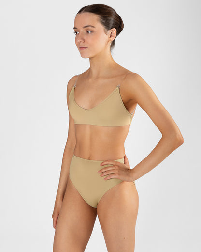 Clear Back Bra Ladies - WHEAT