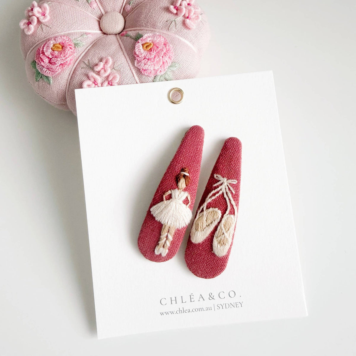 Ballerina Embroidered Hair Clip