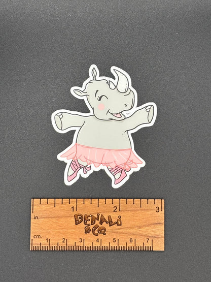 Ballet Rhino Vinyl Sticker