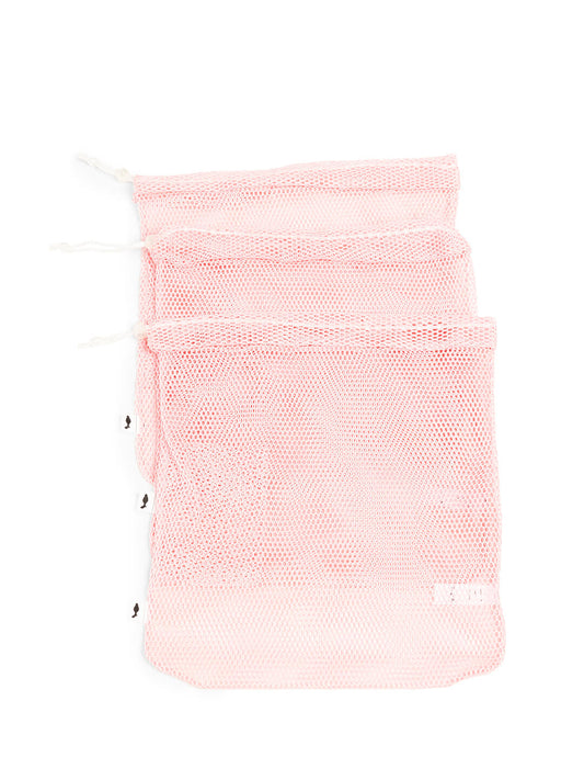 Large Mesh Drawstring Shoe Bag - PINK