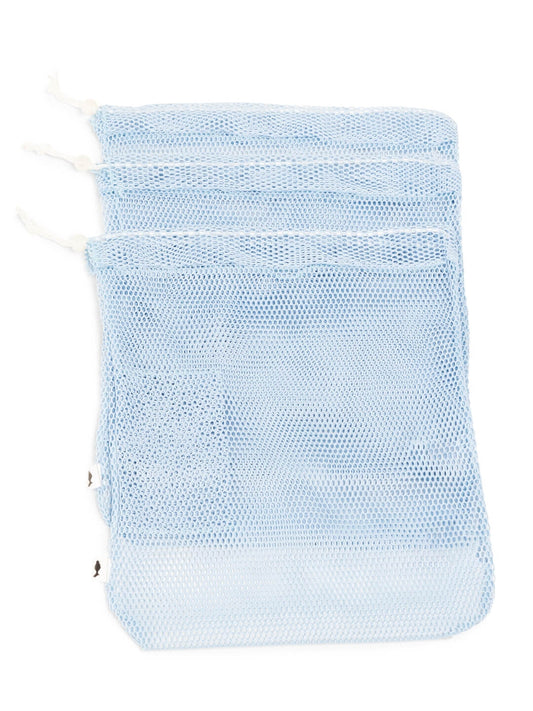 Large Mesh Drawstring Shoe Bag - BLUE