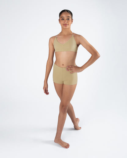 Clear Back Bra with Cups - WHEAT