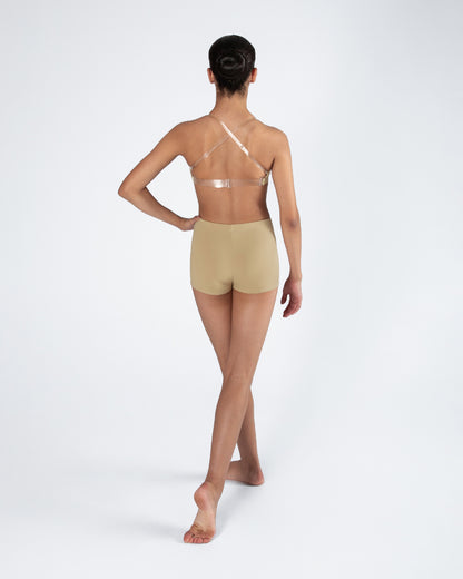 Clear Back Bra with Cups - WHEAT