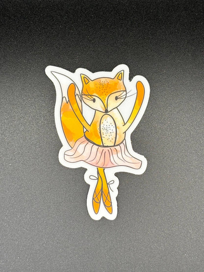 Fox Ballerina Vinyl Sticker