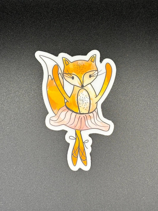 Fox Ballerina Vinyl Sticker