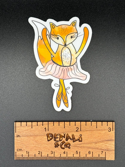 Fox Ballerina Vinyl Sticker
