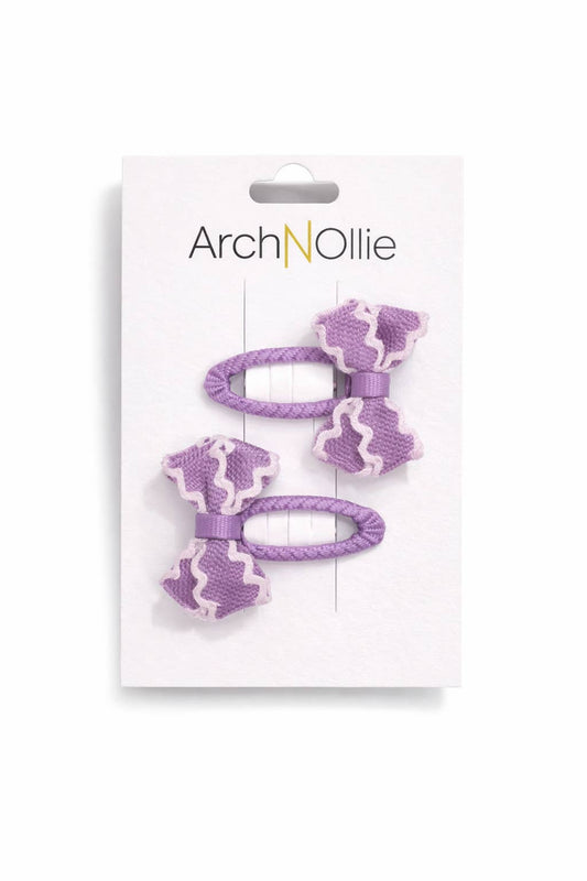 Lavender Ric Rac Hair Clips