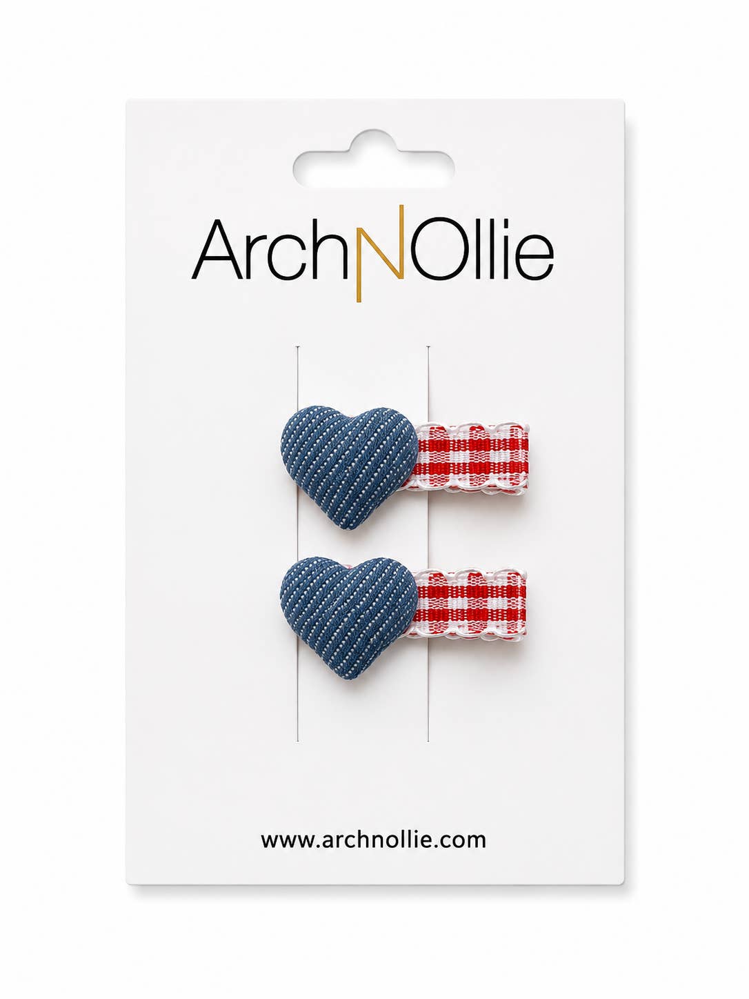Denim Heart Hair Clips