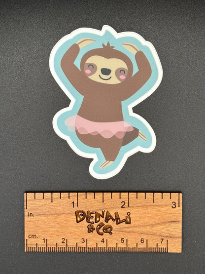 Sloth in Tutu Vinyl Sticker