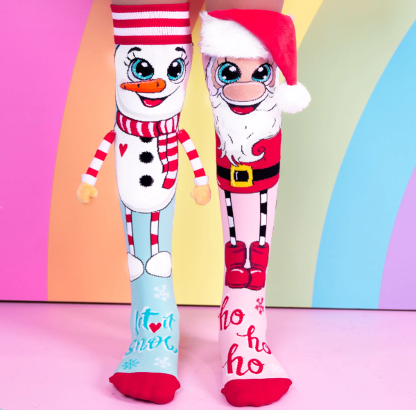 Santa and Snowman Knee High Socks
